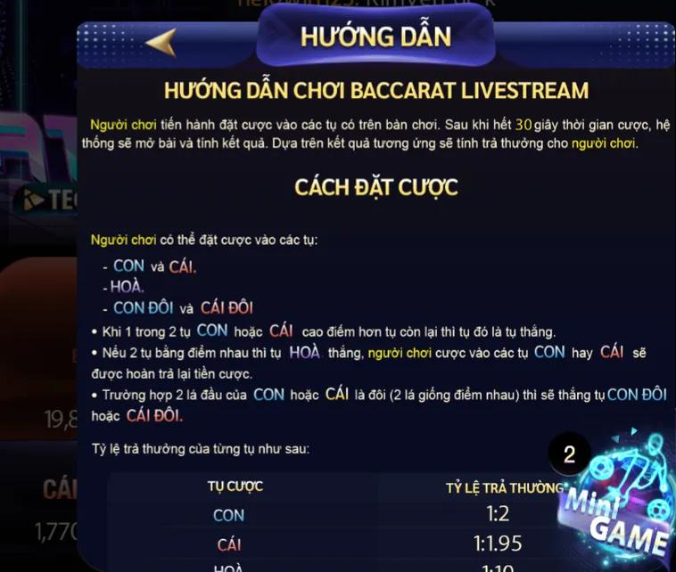 Hướng Dẫn Tham Gia Chơi Baccarat Casino Tại 789Club Thắng Cược Lớn
