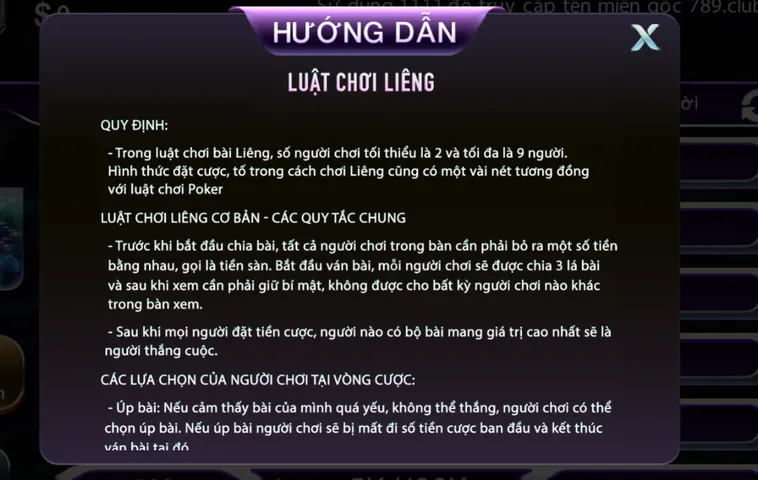 Liêng Tại 789Club Hướng Dẫn Cách Chơi Và Chiến Thuật Săn Thưởng Lớn