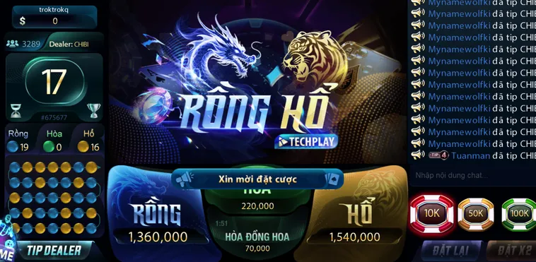 Hướng Dẫn Tham Gia Chơi Rồng Hổ Casino Tại 789Club Thắng Lớn