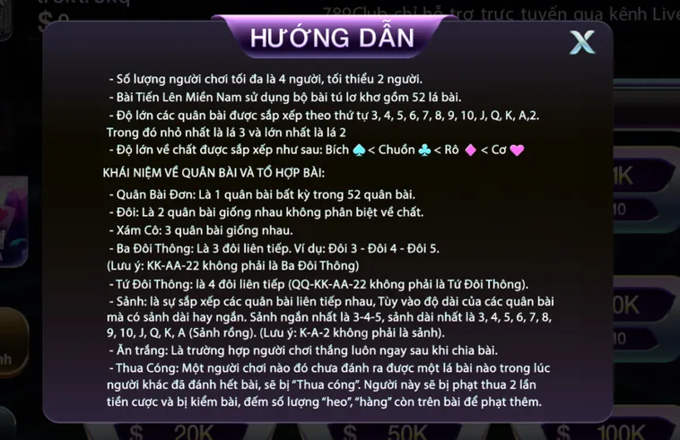 Hướng Dẫn Tham Gia Chơi Tiến Lên Miền Nam Tại 789Club Đạt Tỷ Lệ Thắng Cao