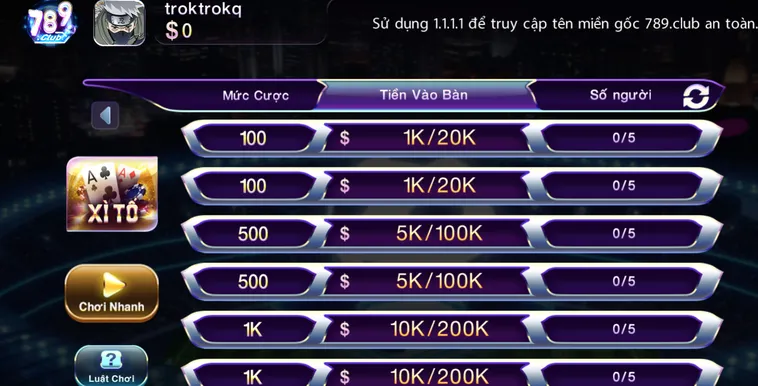 Xì Tố Tại 789Club Hướng Dẫn Cách Chơi Và Chiến Thuật Thắng Cược Lớn